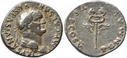 Ancient Coins - Ancient Roman silver denarius of the Emperor Vespasian minted in Rome