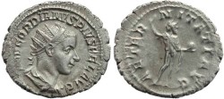 Ancient Coins - Gordian III AR silver antoninianus - AETERNITATI AVG