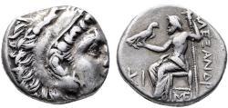 Ancient Coins - Ancient Greek silver coin of Alexander III 'The Great' - Lampsakos mint 310-301 BC