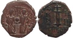 Ancient Coins - Byzantine coin of Justin II and Sophia AE Decanummium - Antioch - Year 5.