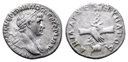 Ancient Coins - Ancient Roman silver coin of Trajan minted in Caesaria, Cappadocia