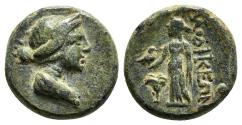 Ancient Coins - Ancient Greek coin of Aphrodite minted in Laodikeia ad Lycum, Phrygia in 200-100BC