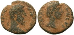 Ancient Coins - MARCUS AURELIUS & LUCIUS VERUS - DECAPOLIS, GADARA, AE19  - RARE