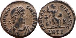 Ancient Coins - VF+ Ancient Roman coin of Theodosius I minted in Antioch - CONCORDIA AVGGG