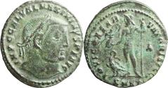 Ancient Coins - Silvered Ancient Roman coin of the Emperor Maximinus II minted in Heraclea