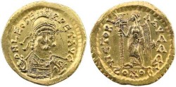 Ancient Coins - Leo I  (457-474 AD ) Gold solidus - Constantinople mint 