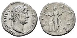 Ancient Coins - Ancient Roman silver denarius of Hadrian minted in Rome - PIETAS AVG