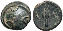 Ancient Coins - Ancient Greek coin minted in Selge, Pisidia with Shield and Spearhead