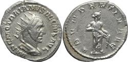 Ancient Coins - Roman silver coin of Trajan Decius - ABVNDANTIA AVG