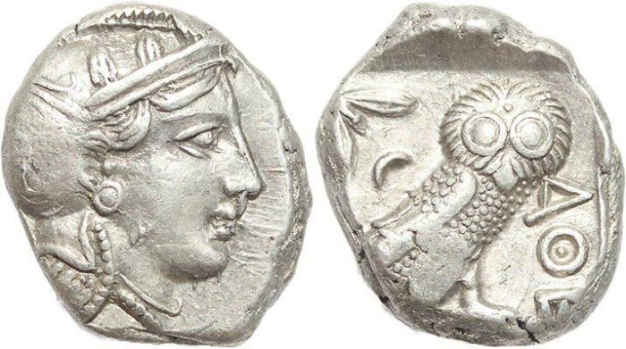Ancient Coins - Attica Athens AR silver Tetradrachm - Intermediate Style - circa 300-262 BC
