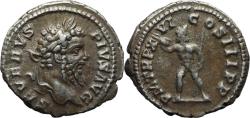 Ancient Coins - Ancient Roman silver coin of the Emperor Septimius Severus minted in Rome in 210 AD