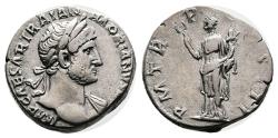 Ancient Coins - Ancient Roman silver denarius of the Emperor Hadrian minted in Rome in 119-122 AD