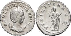 Ancient Coins - Ancient Roman silver coin of Herennia Etruscilla AR Antoninianus - PVDICITIA AVG