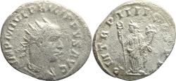 Ancient Coins - Ancient Roman silver coin of the Emperor Philip I minted in Rome