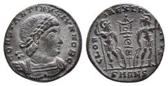 Ancient Coins - VF++ Fully Silvered Ancient Roman coin of Constantine II - GLORIA EXERCITVS