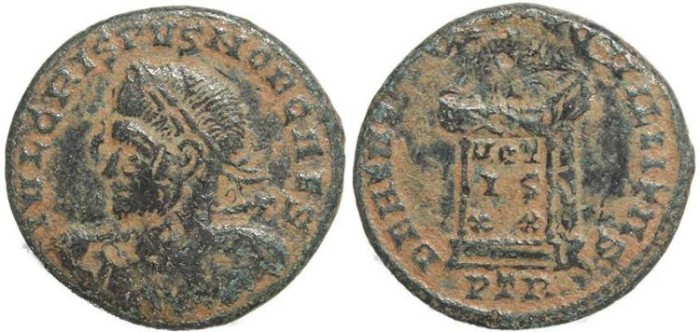 Ancient Coins - Roman coin of Crispus -  BEATA TRANQVILLITAS - Treveri
