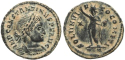 Ancient Coins - Roman coin of Constantine I - SOLI INVICTO COMITI - Ticinum