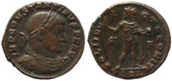 Ancient Coins - Roman coin of Constantine I - SOLI INVICTO COMITI - Arlelate