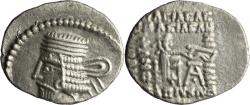 Ancient Coins - Ancient Kings of Parthia silver drachm of Vologases I  51-78 AD minted in Ecbatana