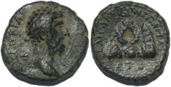 Ancient Coins - Marcus Aurelius, Caesarea, Cappadocia 166AD Syd 337 var
