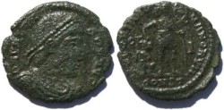 Ancient Coins - Valens 19mm 2.4 grams Arelate Mint 336-337AD Christogram