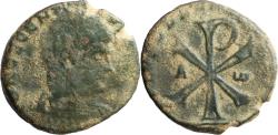 Ancient Coins - Ancient Roman coin of Decentius with Christogram/Chi Rho reverse found in Spain