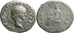 Ancient Coins - Ancient Roman silver denarius of the Emperor Vespasian minted in Rome