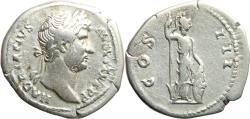 Ancient Coins - Ancient Roman silver denarius of the Emperor Hadrian minted in Rome