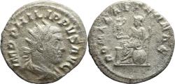 Ancient Coins - Ancient Roman silver coin of the Emperor Philip I minted in Rome