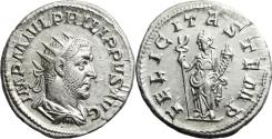 Ancient Coins - Ancient Roman coin of Philip I silver antoninianus - FELICITAS TEMP