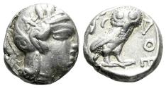 Ancient Coins - Ancient Greek coin from Attica, Athens AR Silver Tetradrachm