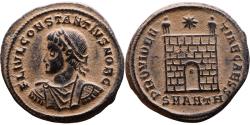 Ancient Coins - VF++ Ancient Roman coin of Constantius II as Caesar - PROVIDENTIAE CAESS - Campgate with 8 levels (Copy)