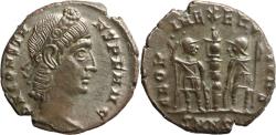 Ancient Coins - EF+/VF Ancient Roman coin of the Emperor Constans with silvering