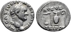 Ancient Coins - VF++ Ancient Roman silver denarius of the Emperor Vespasian minted in Rome