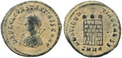 Ancient Coins - Constantine II Campgate with 6 levels - Heraclea Mint