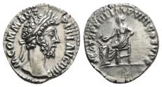Ancient Coins - Roman coin of Commodus AR silver denarius - Salus
