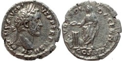 Ancient Coins - Roman coin of Antoninus Pius AR silver denarius 