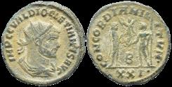 Ancient Coins - VF+ Ancient Roman coin of the Emperor Diocletian minted in Cyzicus - CONCORDIA MILITVM