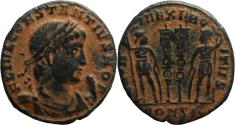 Ancient Coins - Ancient Roman coin of Constantius II as Caesar minted in Constantinopolis - GLORIA EXERCITVS