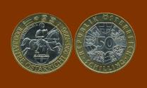 World Coins - Austria, 50 Schillings, 1996. Millennial Commemorative, Bimetallic Debut. (2)