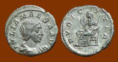 Ancient Coins - Julia Maesa, Denarius. Pudicitia. Beautiful Strike and Pristine Surfaces.