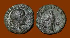 Ancient Coins - Gordian III, AS, Emperor Sacrificing. Exceptionally Rare.