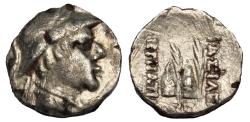 Ancient Coins - Greco-Baktrian Kingdom, Eukratides I Megas AR Obol. Circa 170-145 BC