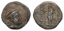 Ancient Coins - Greco-Baktrian: Antimachos I Theos. Circa 180-170 BC. AR Obol