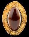 LARGE ANCIENT 'EYE' BANDED AGATE GOLD BROOCH 2ND CENTURY BC