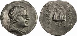 Ancient Coins - BAKTRIA, Eukratides I Megas AR Obol. Circa 170-145 BC. Panjhir mint