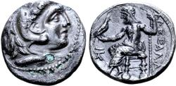 Ancient Coins - Alexander III 'the Great' circa 323-280 BC. AR Fourrée Drachm. Unpublished monogram.