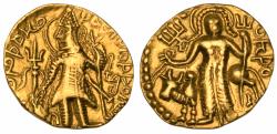 Ancient Coins - Kushan Empire: Kanishka III​, circa 267-270 AD, AV Gold dinar. Mint: Taxila.