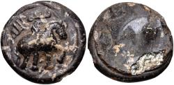 World Coins - Umayyad Caliphate: Circa 7th Century. Large Glass Vessel Stamp. al-Buraq With bismillah in Arabic.