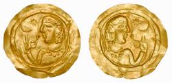 HUNNIC TRIBES: Silk Road Region. Circa 5th-7th century AD. AV Gold Bracteate